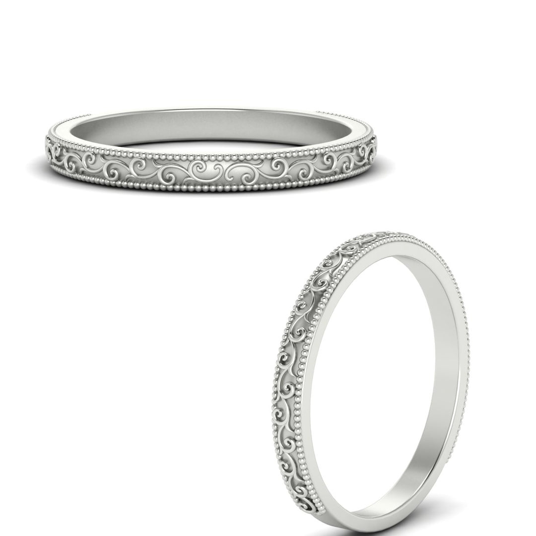 Vintage Hand Engraved Wedding Band