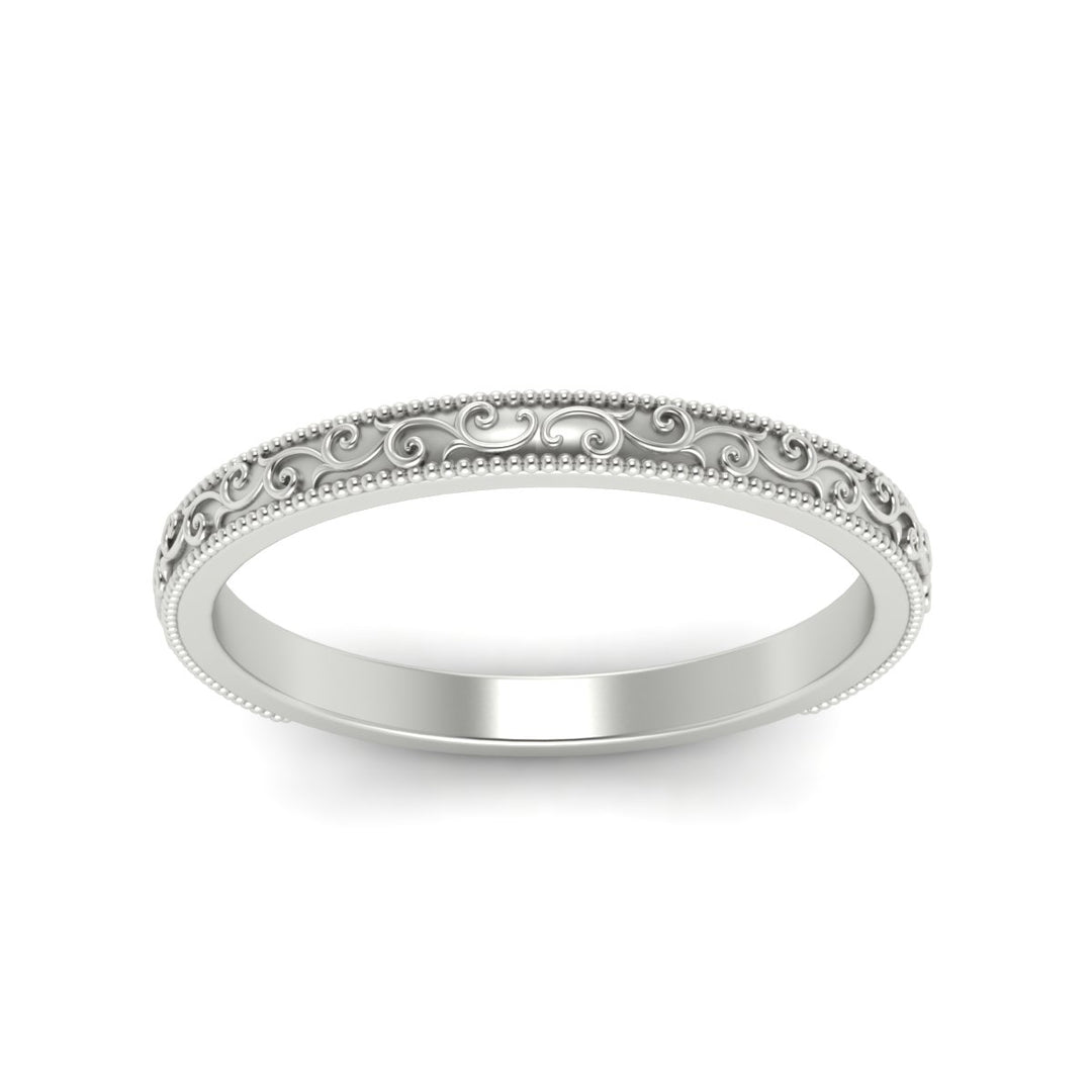 Vintage Hand Engraved Wedding Band