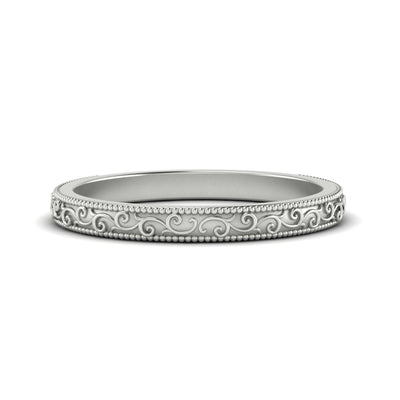Vintage Hand Engraved Wedding Band