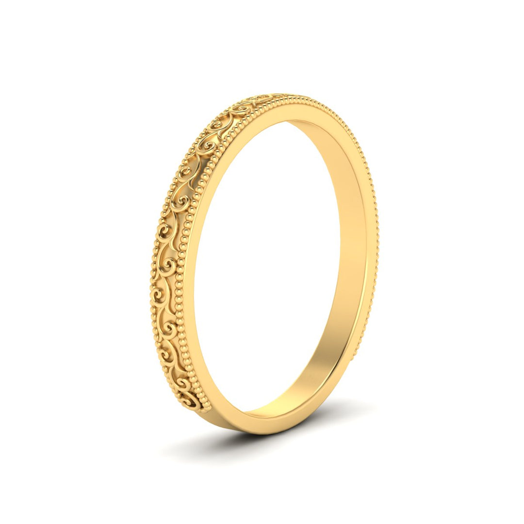 Vintage Hand Engraved Wedding Band