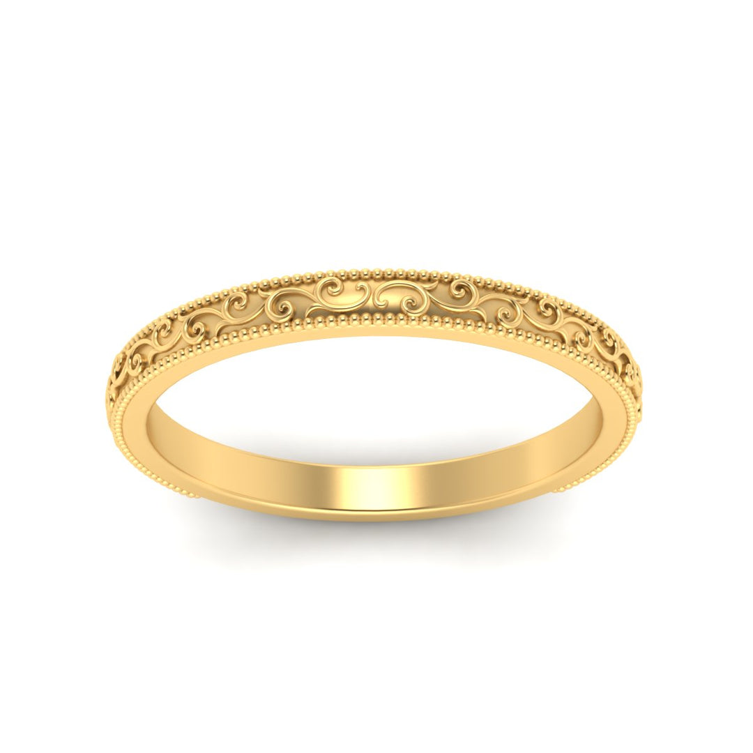 Vintage Hand Engraved Wedding Band