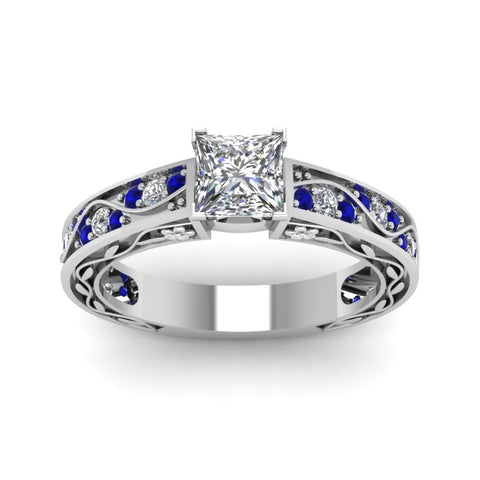 vintage-inspired-natural-diamond-princess-ring-with-blue-sapphire-in-platinum-FDENS3543PRRGSABLANGLE5-NL-WG
