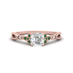 Load image into Gallery viewer, vintage-irish-knot-asscher-diamond-engagement-ring-with-emerald-in-rose-gold-FD124181ASRGEMGR-NL-RG.jpg
