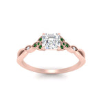 Load image into Gallery viewer, vintage-irish-knot-asscher-diamond-engagement-ring-with-emerald-in-rose-gold-FD124181ASRGEMGR-NL-RG.jpg
