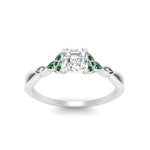 Load image into Gallery viewer, vintage-irish-knot-asscher-diamond-engagement-ring-with-emerald-in-white-gold-FD124181ASRGEMGR-NL-WG.jpg