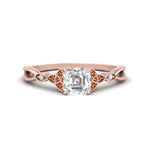 Load image into Gallery viewer, vintage-irish-knot-asscher-diamond-engagement-ring-with-orange-sapphire-in-rose-gold-FD124181ASRGSAOR-NL-RG.jpg