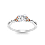 Load image into Gallery viewer, vintage-irish-knot-asscher-diamond-engagement-ring-with-orange-sapphire-in-white-gold-FD124181ASRGSAOR-NL-WG.jpg
