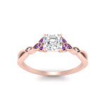 Load image into Gallery viewer, vintage-irish-knot-asscher-diamond-engagement-ring-with-purple-topaz-in-rose-gold-FD124181ASRGVITO-NL-RG.jpg