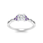 Load image into Gallery viewer, vintage-irish-knot-asscher-diamond-engagement-ring-with-purple-topaz-in-white-gold-FD124181ASRGVITO-NL-WG.jpg

