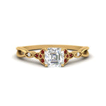 Load image into Gallery viewer, vintage-irish-knot-asscher-diamond-engagement-ring-with-ruby-in-yellow-gold-FD124181ASRGRUDR-NL-YG.jpg
