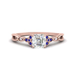 Load image into Gallery viewer, vintage-irish-knot-asscher-diamond-engagement-ring-with-sapphire-in-rose-gold-FD124181ASRGSABL-NL-RG.jpg