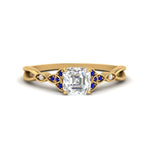 Load image into Gallery viewer, vintage-irish-knot-asscher-diamond-engagement-ring-with-sapphire-in-yellow-gold-FD124181ASRGSABL-NL-YG.jpg
