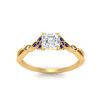 Load image into Gallery viewer, vintage-irish-knot-asscher-diamond-engagement-ring-with-sapphire-in-yellow-gold-FD124181ASRGSABL-NL-YG.jpg