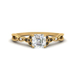 Load image into Gallery viewer, vintage-irish-knot-asscher-engagement-ring-with-black-diamond-in-yellow-gold-FD124181ASRGBLACK-NL-YG.jpg