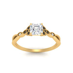 Load image into Gallery viewer, vintage-irish-knot-asscher-engagement-ring-with-black-diamond-in-yellow-gold-FD124181ASRGBLACK-NL-YG.jpg
