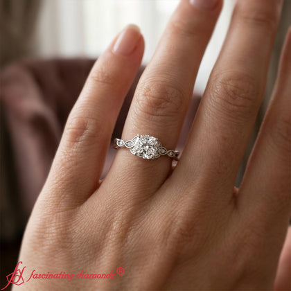 Lab Grown Cushion Cut Irish Celtic Engagement Ring