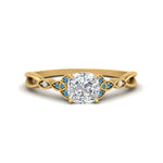 Load image into Gallery viewer, vintage-irish-knot-cushion-diamond-engagement-ring-with-blue-topaz-in-yellow-gold-FD124181CURGICBLTO-NL-YG.jpg
