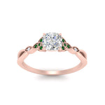 Load image into Gallery viewer, vintage-irish-knot-cushion-diamond-engagement-ring-with-emerald-in-rose-gold-FD124181CURGEMGR-NL-RG.jpg