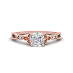 Load image into Gallery viewer, vintage-irish-knot-cushion-diamond-engagement-ring-with-orange-sapphire-in-rose-gold-FD124181CURGSAOR-NL-RG.jpg
