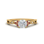 Load image into Gallery viewer, vintage-irish-knot-cushion-diamond-engagement-ring-with-pink-sapphire-in-yellow-gold-FD124181CURGSADRPI-NL-YG.jpg