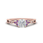 Load image into Gallery viewer, vintage-irish-knot-cushion-diamond-engagement-ring-with-purple-topaz-in-rose-gold-FD124181CURGVITO-NL-RG.jpg

