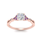 Load image into Gallery viewer, vintage-irish-knot-cushion-diamond-engagement-ring-with-purple-topaz-in-rose-gold-FD124181CURGVITO-NL-RG.jpg