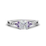 Load image into Gallery viewer, vintage-irish-knot-cushion-diamond-engagement-ring-with-purple-topaz-in-white-gold-FD124181CURGVITO-NL-WG.jpg