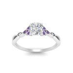 Load image into Gallery viewer, vintage-irish-knot-cushion-diamond-engagement-ring-with-purple-topaz-in-white-gold-FD124181CURGVITO-NL-WG.jpg