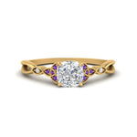 Load image into Gallery viewer, vintage-irish-knot-cushion-diamond-engagement-ring-with-purple-topaz-in-yellow-gold-FD124181CURGVITO-NL-YG.jpg
