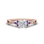 Load image into Gallery viewer, vintage-irish-knot-cushion-diamond-engagement-ring-with-sapphire-in-rose-gold-FD124181CURGSABL-NL-RG.jpg