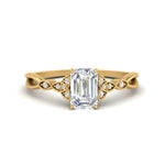 Load image into Gallery viewer, vintage-irish-knot-emerald-cut-diamond-engagement-ring-in-yellow-gold-FD124181EMR-NL-YG.jpg