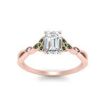 Load image into Gallery viewer, vintage-irish-knot-emerald-cut-diamond-engagement-ring-with-emerald-in-rose-gold-FD124181EMRGEMGR-NL-RG.jpg