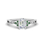 Load image into Gallery viewer, vintage-irish-knot-emerald-cut-diamond-engagement-ring-with-emerald-in-white-gold-FD124181EMRGEMGR-NL-WG.jpg
