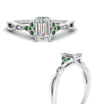 Load image into Gallery viewer, vintage-irish-knot-emerald-cut-diamond-engagement-ring-with-emerald-in-white-gold-FD124181EMRGEMGR-NL-WG.jpg