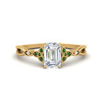 Load image into Gallery viewer, vintage-irish-knot-emerald-cut-diamond-engagement-ring-with-emerald-in-yellow-gold-FD124181EMRGEMGR-NL-YG.jpg
