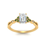 Load image into Gallery viewer, vintage-irish-knot-emerald-cut-diamond-engagement-ring-with-emerald-in-yellow-gold-FD124181EMRGEMGR-NL-YG.jpg