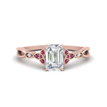 Load image into Gallery viewer, vintage-irish-knot-emerald-cut-diamond-engagement-ring-with-pink-sapphire-in-rose-gold-FD124181EMRGSADRPI-NL-RG.jpg