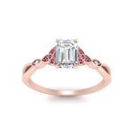 Load image into Gallery viewer, vintage-irish-knot-emerald-cut-diamond-engagement-ring-with-pink-sapphire-in-rose-gold-FD124181EMRGSADRPI-NL-RG.jpg
