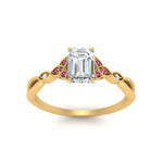 Load image into Gallery viewer, vintage-irish-knot-emerald-cut-diamond-engagement-ring-with-pink-sapphire-in-yellow-gold-FD124181EMRGSADRPI-NL-YG.jpg

