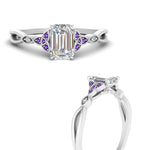 Load image into Gallery viewer, vintage-irish-knot-emerald-cut-diamond-engagement-ring-with-purple-topaz-in-white-gold-FD124181EMRGVITO-NL-WG.jpg