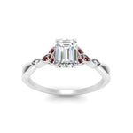 Load image into Gallery viewer, vintage-irish-knot-emerald-cut-diamond-engagement-ring-with-ruby-in-white-gold-FD124181EMRGRUDR-NL-WG.jpg