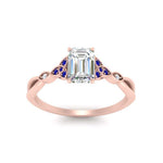 Load image into Gallery viewer, vintage-irish-knot-emerald-cut-diamond-engagement-ring-with-sapphire-in-rose-gold-FD124181EMRGSABL-NL-RG.jpg
