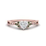 Load image into Gallery viewer, vintage-irish-knot-heart-diamond-engagement-ring-with-emerald-in-rose-gold-FD124181HTRGEMGR-NL-RG.jpg