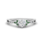 Load image into Gallery viewer, vintage-irish-knot-heart-diamond-engagement-ring-with-emerald-in-white-gold-FD124181HTRGEMGR-NL-WG.jpg