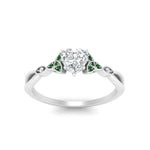 Load image into Gallery viewer, vintage-irish-knot-heart-diamond-engagement-ring-with-emerald-in-white-gold-FD124181HTRGEMGR-NL-WG.jpg