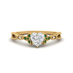 Load image into Gallery viewer, vintage-irish-knot-heart-diamond-engagement-ring-with-emerald-in-yellow-gold-FD124181HTRGEMGR-NL-YG.jpg