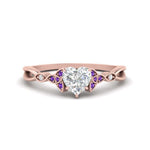 Load image into Gallery viewer, vintage-irish-knot-heart-diamond-engagement-ring-with-purple-topaz-in-rose-gold-FD124181HTRGVITO-NL-RG.jpg