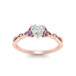 Load image into Gallery viewer, vintage-irish-knot-heart-diamond-engagement-ring-with-purple-topaz-in-rose-gold-FD124181HTRGVITO-NL-RG.jpg