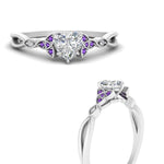 Load image into Gallery viewer, vintage-irish-knot-heart-diamond-engagement-ring-with-purple-topaz-in-white-gold-FD124181HTRGVITO-NL-WG.jpg