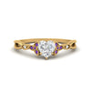 Load image into Gallery viewer, vintage-irish-knot-heart-diamond-engagement-ring-with-purple-topaz-in-yellow-gold-FD124181HTRGVITO-NL-YG.jpg